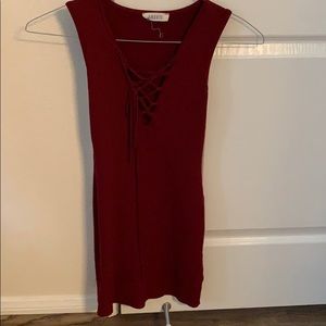 Red knit dress